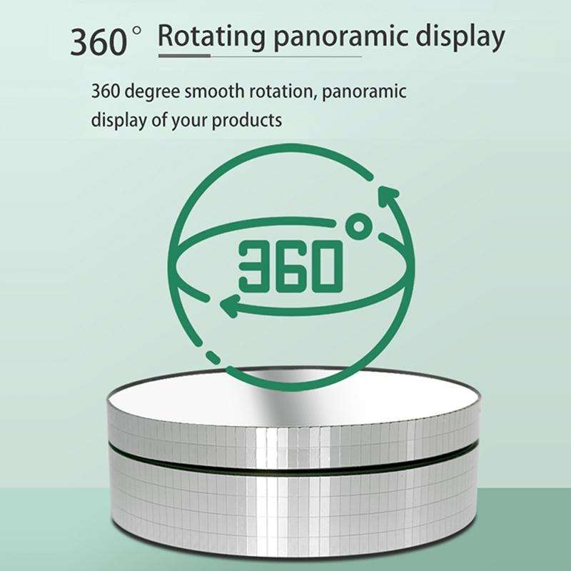 12cm 360 Degree Rotating Turntable Mirror Electric Display Stand Video Shooting Props Turntable, ...