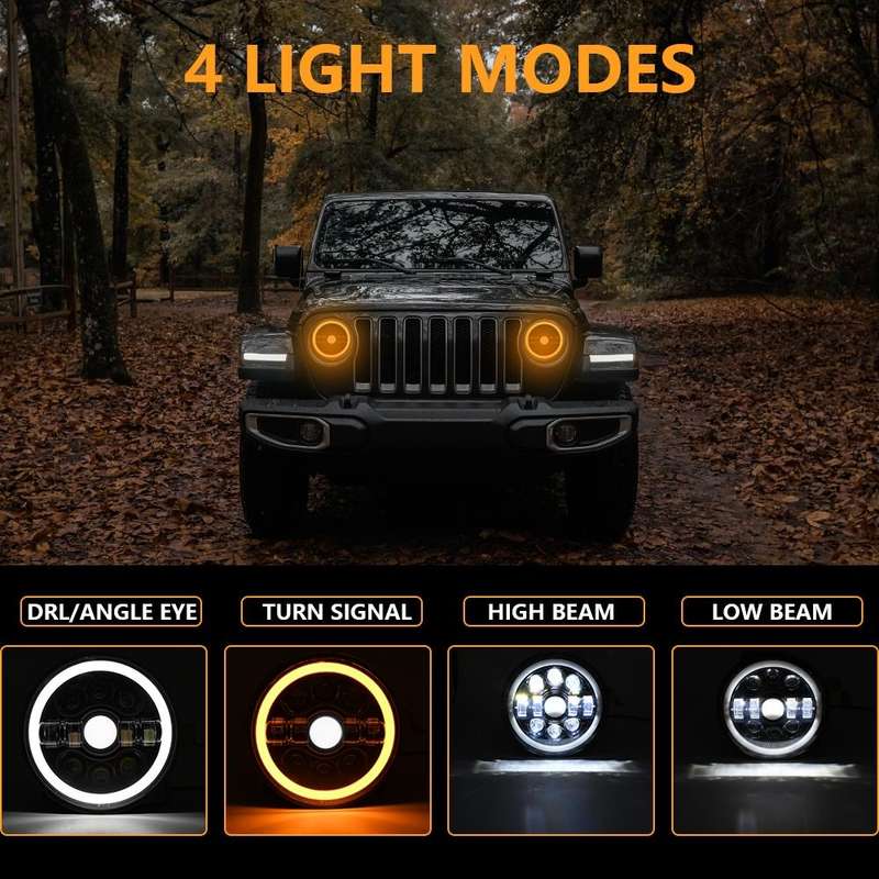 Car 7 inch Double Angel Eye Headlight