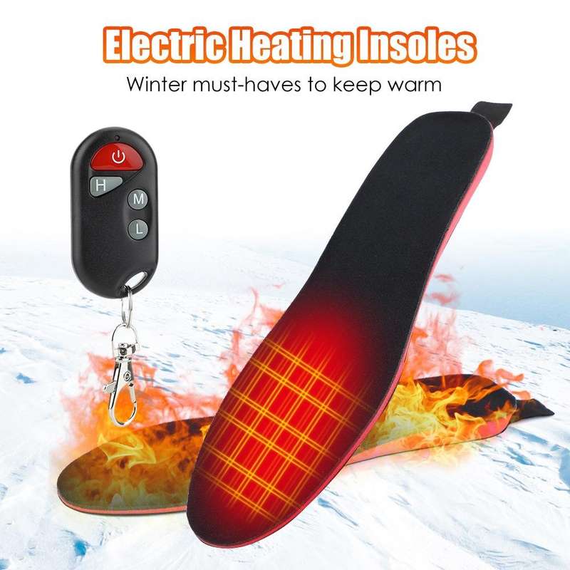 Rechargeable Electric Heating Insole Wireless Remote Control Smart Thermal Insole,Size:Medium(34-...