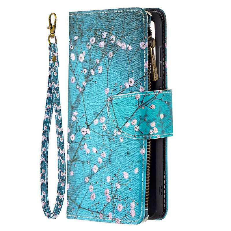 For Samsung Galaxy S21 FE Colored Drawing Pattern Zipper Horizontal Flip Leather Case with Holder...