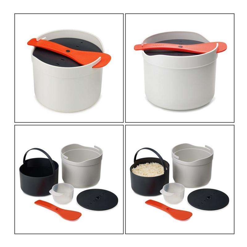 Kitchenware Microwave Oven Utensils Rrice Cooker Heating Steamer Pot Steamed Rice Box(Forest Green)