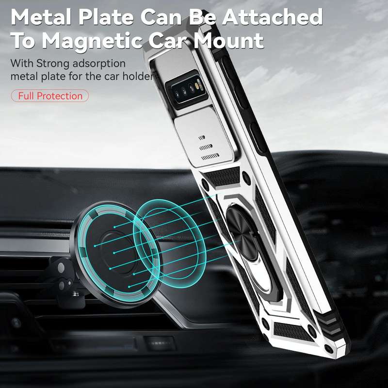 For Samsung Galaxy S10+ Sliding Camshield Holder Phone Case(Silver)