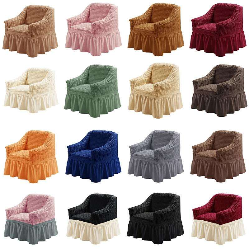 Four Seasons Universal Elastic Full Coverage Skirt Style Sofa Cover, Size: Single S 90-140cm(One-...