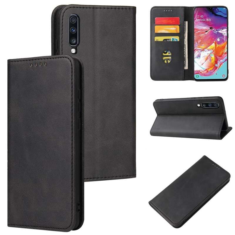 For Samsung Galaxy A70 Calf Texture Magnetic Horizontal Flip Leather Case with Holder & Card Slot...