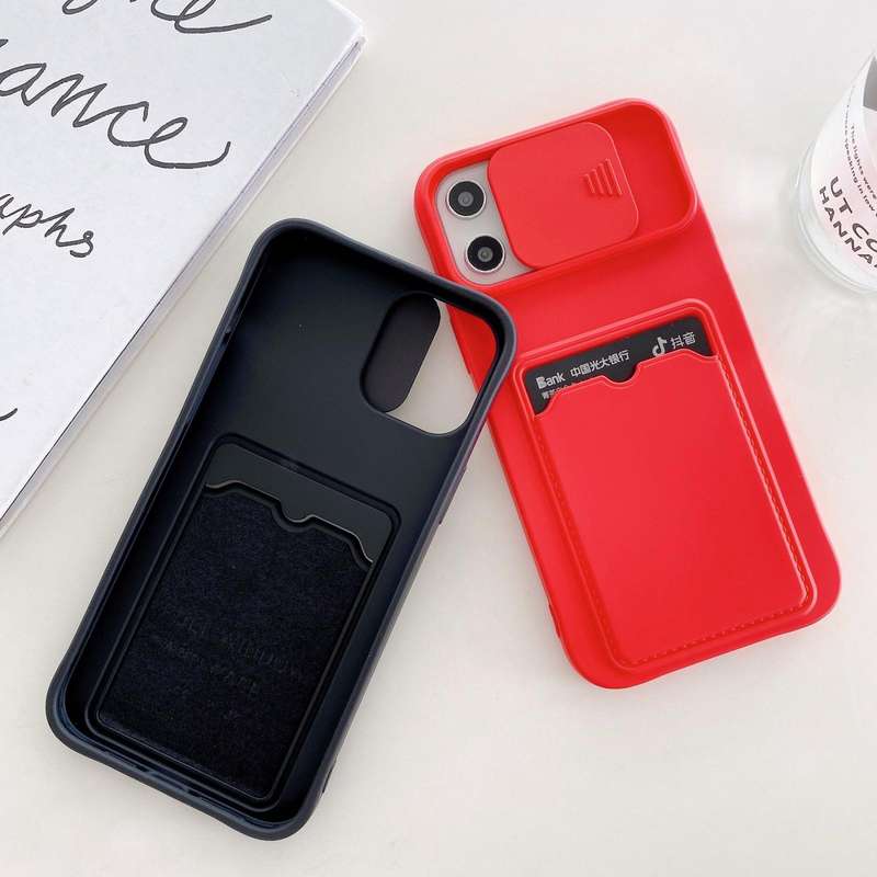 For iPhone 12 mini Sliding Camera Cover Design TPU Protective Case With Card Slot & Neck Lanyard(...