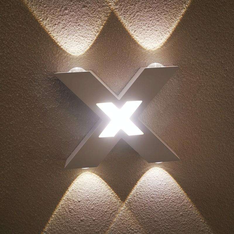 Bedroom Background Wall Lighting Outdoor Courtyard Waterproof Wall Lamp, Light color: White(Black)