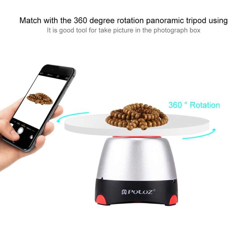 PULUZ Electronic 360 Degree Rotation Panoramic Tripod Head + Round Tray with Control Remote for S...