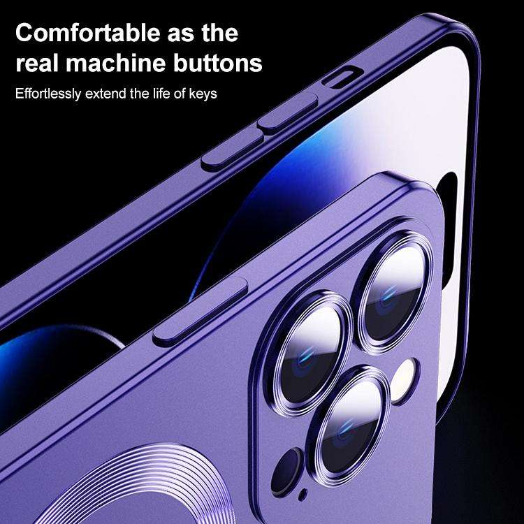 For iPhone 13 Pro Liquid Lens Protector Magsafe Phone Case(Gold Pink)