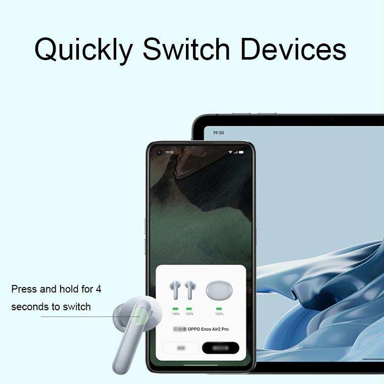 OPPO Enco Air2 Pro Wireless In-Ear Active Noise Reduction Music Gaming Bluetooth Earphones(Grey)