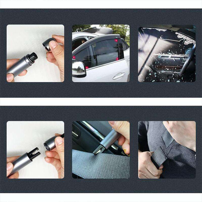 2 in 1 Car Multifunctional Safety Rescue Hammer Life Saving Escape Emergency Hammer Seat Belt Cut...