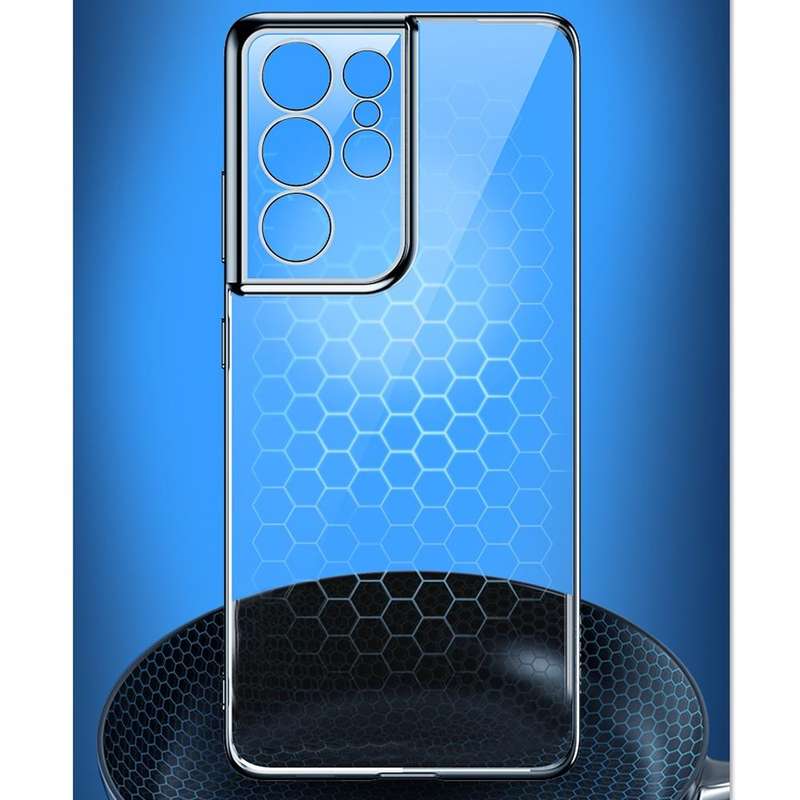 For Samsung Galaxy S21 Ultra 5G SULADA Shockproof Plating Silicone Transparent Protective Case(Si...