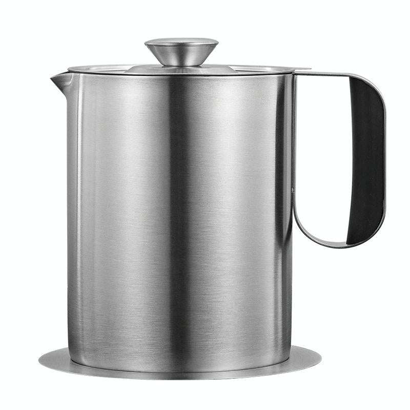 Household 304 Stainless Steel Large Capacity Oil Separator Pot, Capacity: Steel Color 2000ml