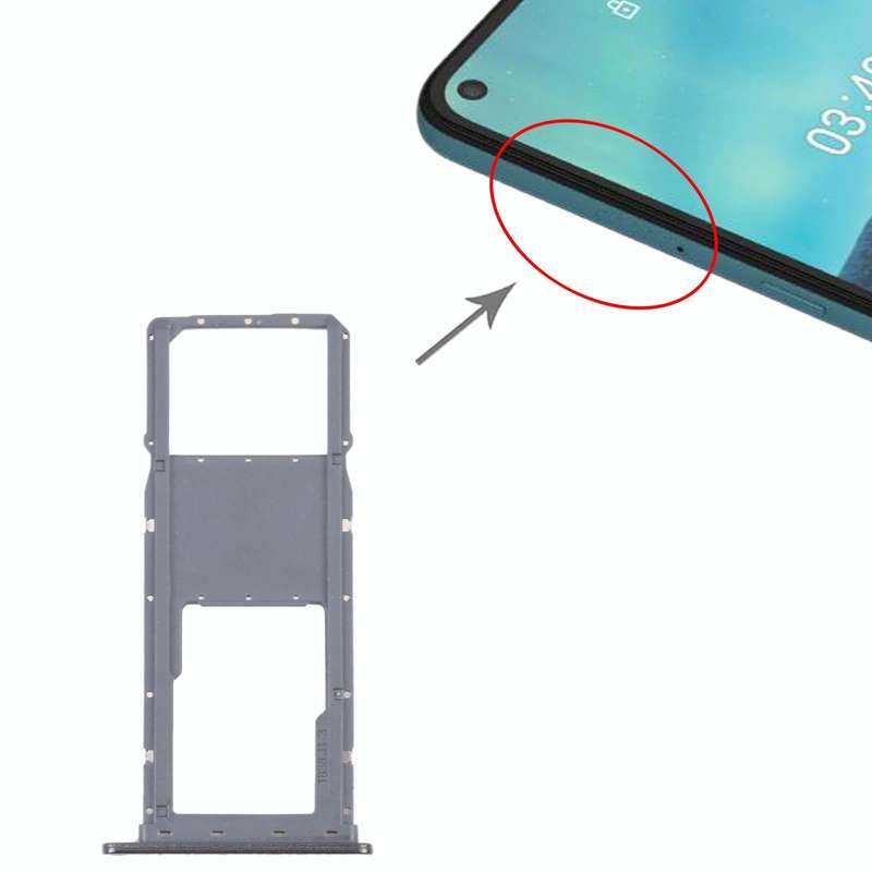 SIM Card Tray + Micro SD Card Tray for Nokia 3.4 TA-1288 TA-1285 TA-1283(Black)