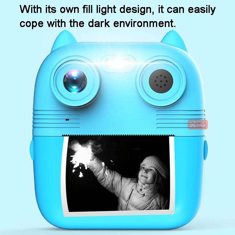 1080P Instant Print Camera 2.8-inch IPS Screen Front and Rear Dual Lens Kids Camera, Spec: Yellow