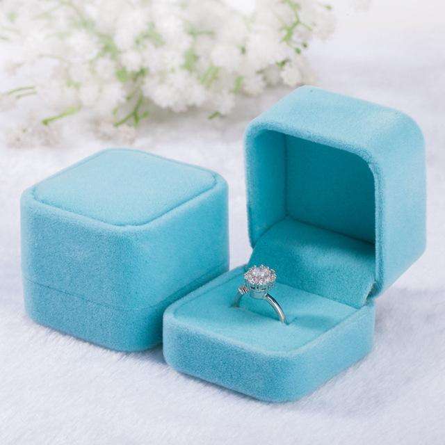 3 PCS Wedding Jewelry Accessories Square Velvet Jewelry Box Jewelry Display Case Gift Boxes Ring ...