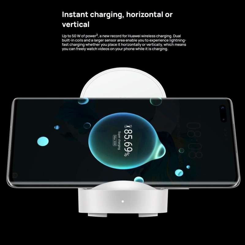 Original Huawei CP62R 50W Max Qi Standard Super Fast Charging Vertical Wireless Charger Stand wit...