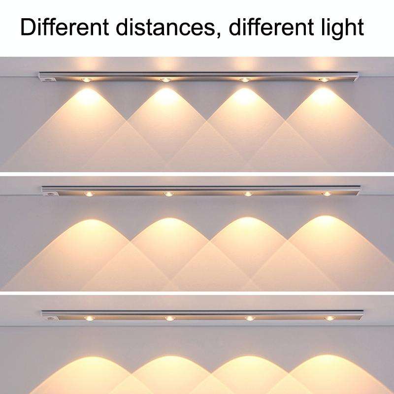 Ultra-thin Smart LED Human Body Sensor Light Bar, Length: 40cm(Piano Black)
