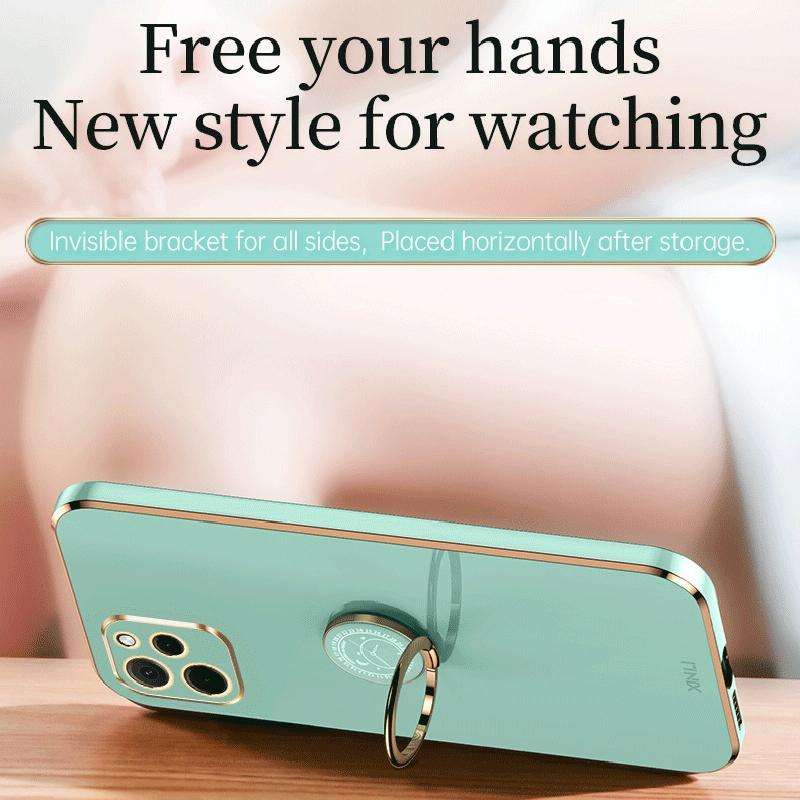For Huawei nova Y61 XINLI Straight Edge 6D Electroplate TPU Phone Case with Ring Holder(Cherry Pu...