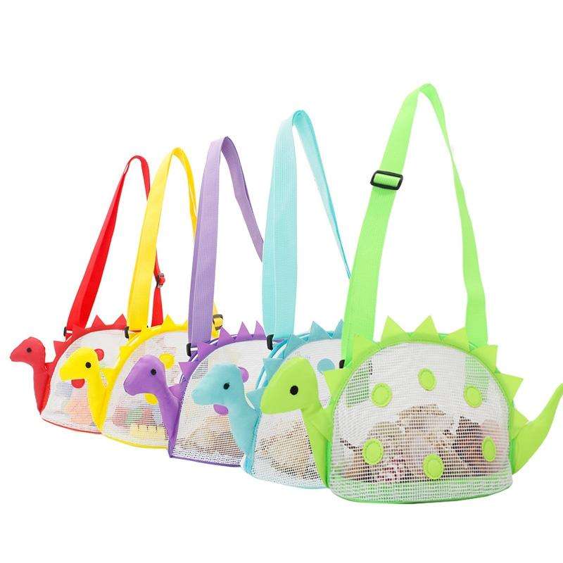 Dinosaur Children Beach Playing Sand Shell Storage Bag(Purple)