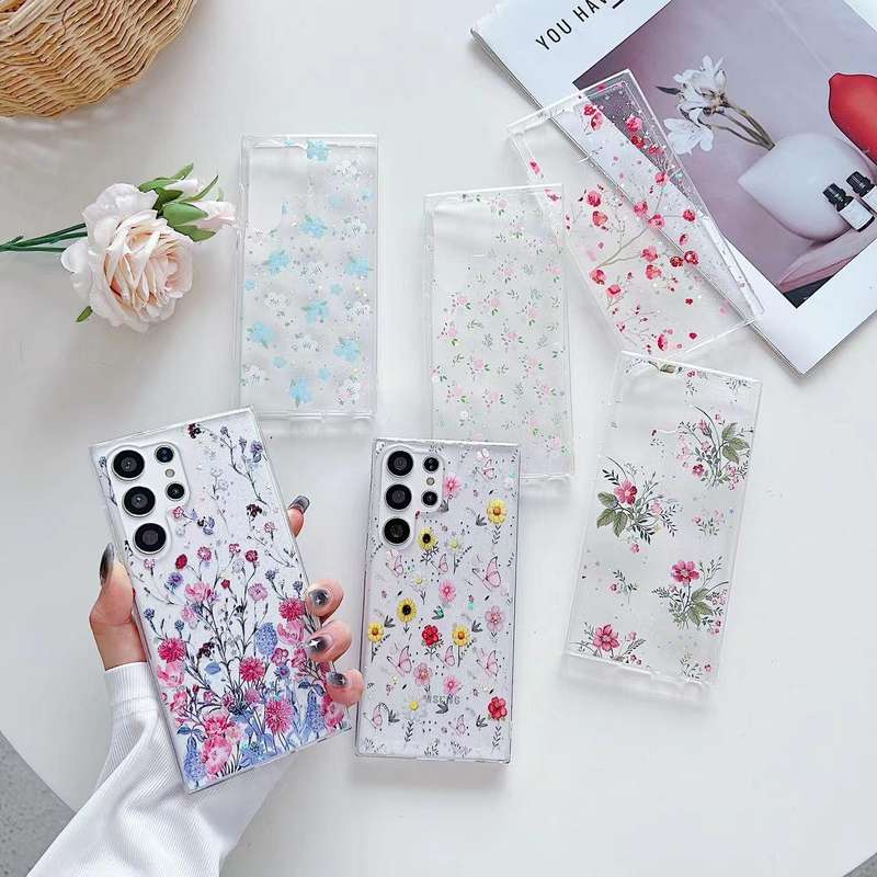 For Samsung Galaxy S23 Ultra 5G Spring Garden Epoxy TPU Phone Case(F01 Love of Butterfly)
