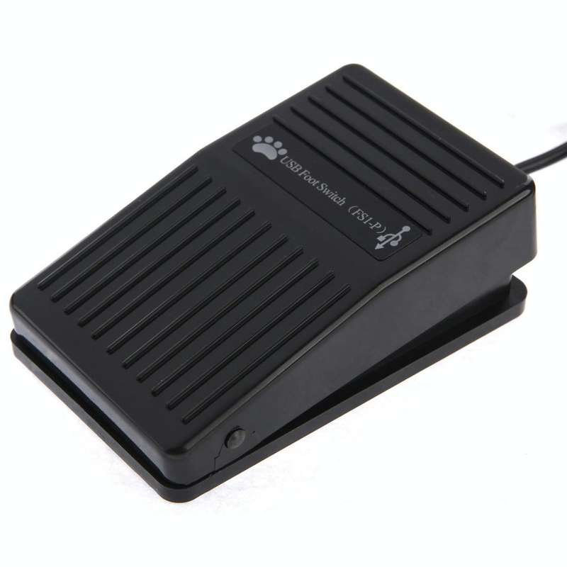 USB Foot Pedal Control Switch Game Pad Keyboard Adapter for Computer(Black)