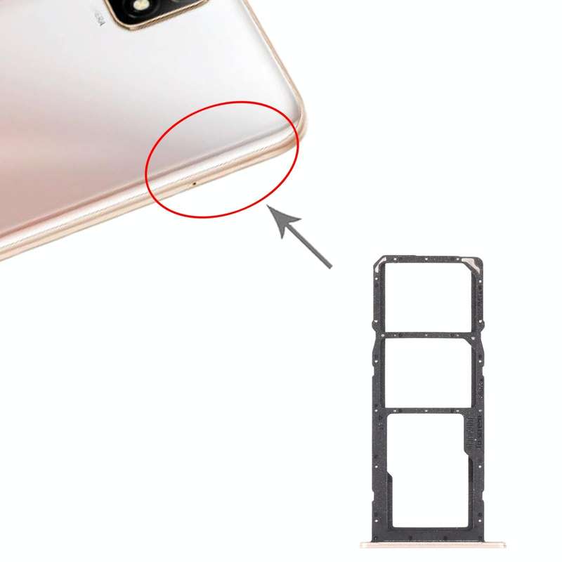 SIM Card Tray + SIM Card Tray + Micro SD Card Tray for Huawei Enjoy 20 SE 4G(Gold)