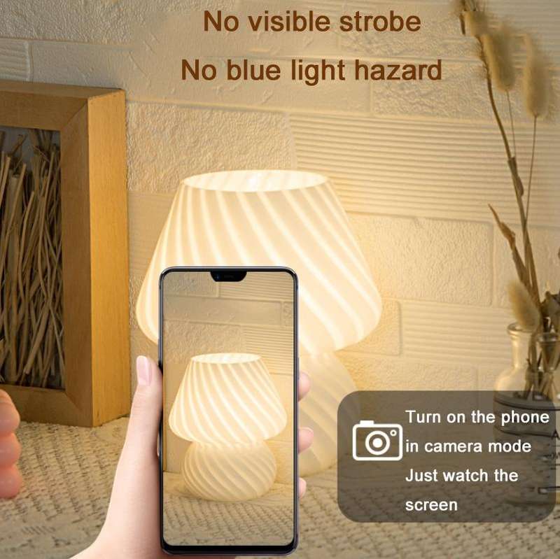 PJ-104 5W Mushroom Glass Bedroom Bedside Table Decoration Table Lamp, CN Plug, Specification Mono...