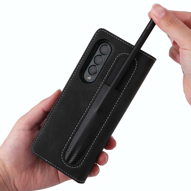 For Samsung Galaxy Z Fold4 5G Detachable Leather Folding Phone Case(Black)