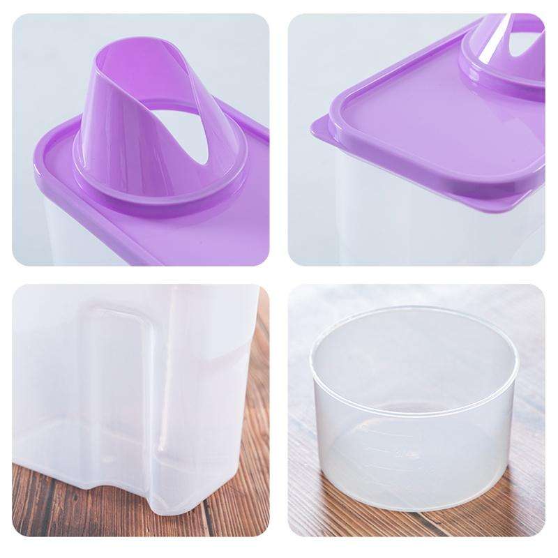 2L Household Plastic Transparent Washing Powder Storage Box Storage Container(Blue)