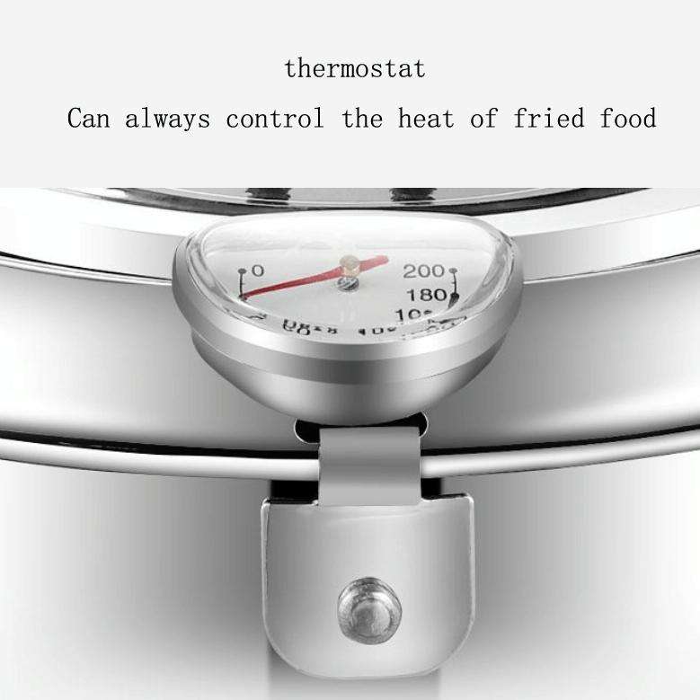 201 Stainless Steel Fryer Pot Household Temperature-controlled Multifunctional Thickening Pot, Si...