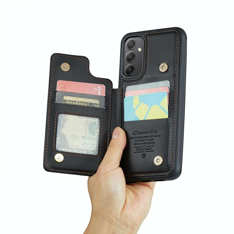 For Samsung Galaxy A34 5G CaseMe C22 Card Slots Holder RFID Anti-theft Phone Case(Black)