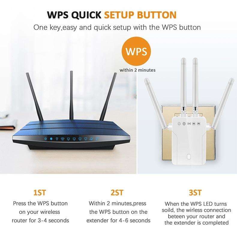 M-95B 300M Repeater WiFi Booster Wireless Signal Expansion Amplifier(White - EU Plug)