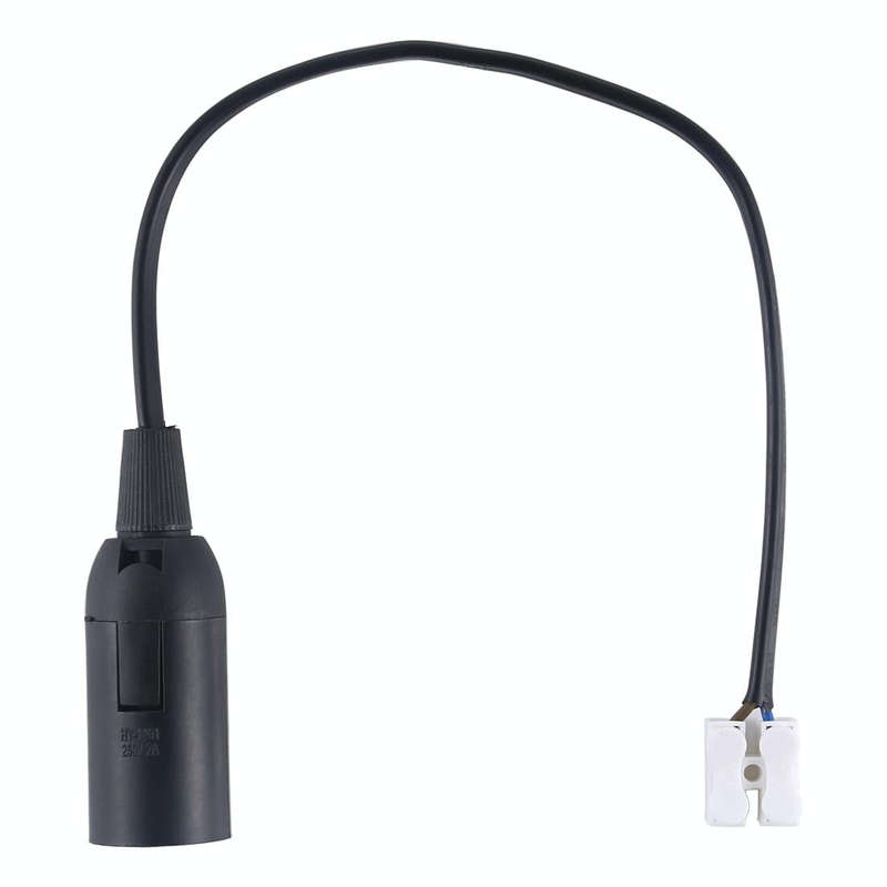E14 Lamp Socket Base Holder with Electrical Wire Cable, Cable Length: 28cm(Black)