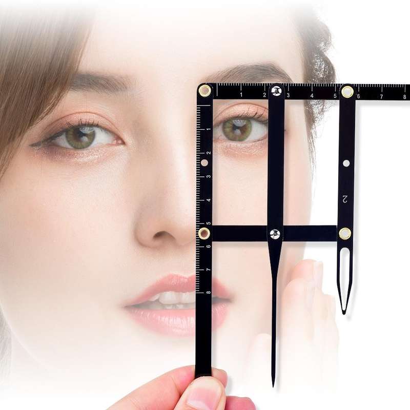 Eyebrow Ruler Three-point Positioning Balance Eyebrow Card(Gold)