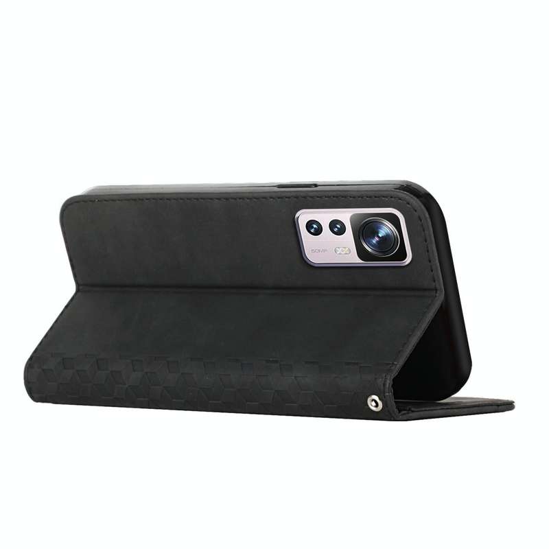 For Xiaomi 12T/12T Pro/Redmi K50 Ultra Diamond Splicing Skin Feel Magnetic Leather Phone Case(Black)