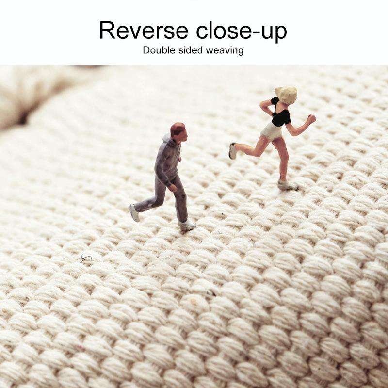 Cotton Hand-woven Bedside Carpet Home Long Fringed Anti-slip Mat, Size:60150 cm(Arashiyama)