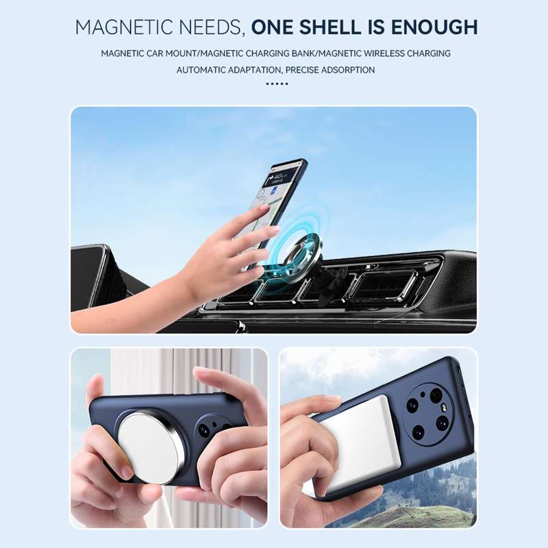 For Huawei Mate 40 Pro Magsafe Hidden Fold Holder Full Coverage Shockproof Phone Case(Grey)