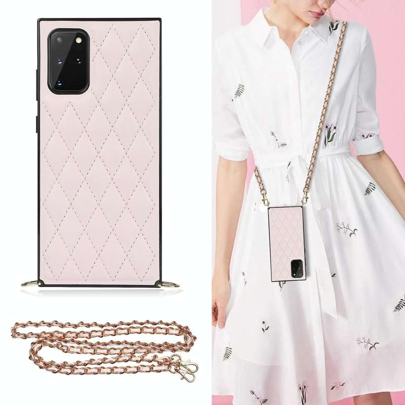 For Samsung Galaxy S20+ Elegant Rhombic Pattern Microfiber Leather +TPU Shockproof Case with Cros...