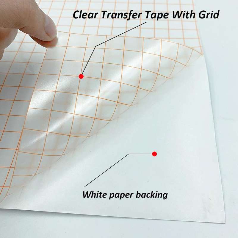 30cm x 500cm Self Adhesive Clear Lattice PVC Vinyl Positioning Transfer Film(Blue)