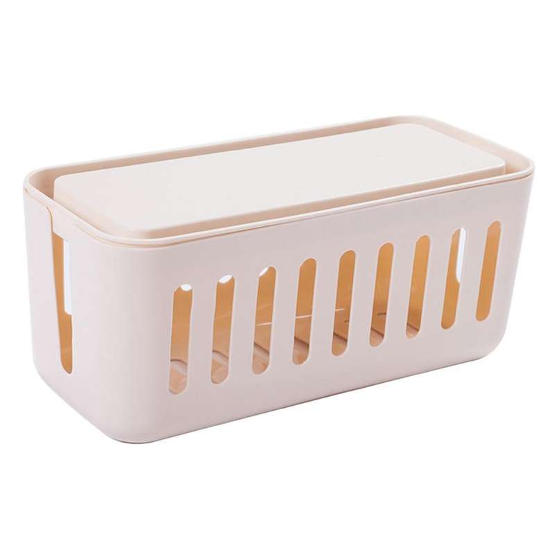Safety Household Desktop Power Cable Storage Box Charger Socket Organizer(Yellow)