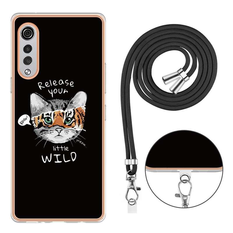 For LG Velvet 5G / 4G Electroplating Dual-side IMD Phone Case with Lanyard(Natural Growth)