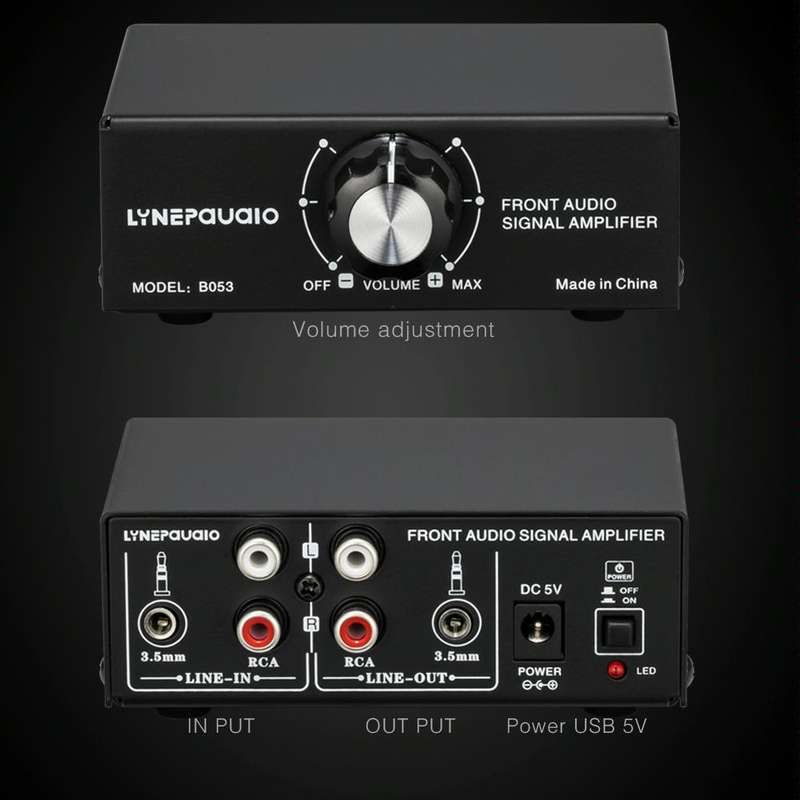 B053 Front Stereo Sound Amplifier Headphone Speaker Amplifier Booster with Volume Adjustment, 2-W...