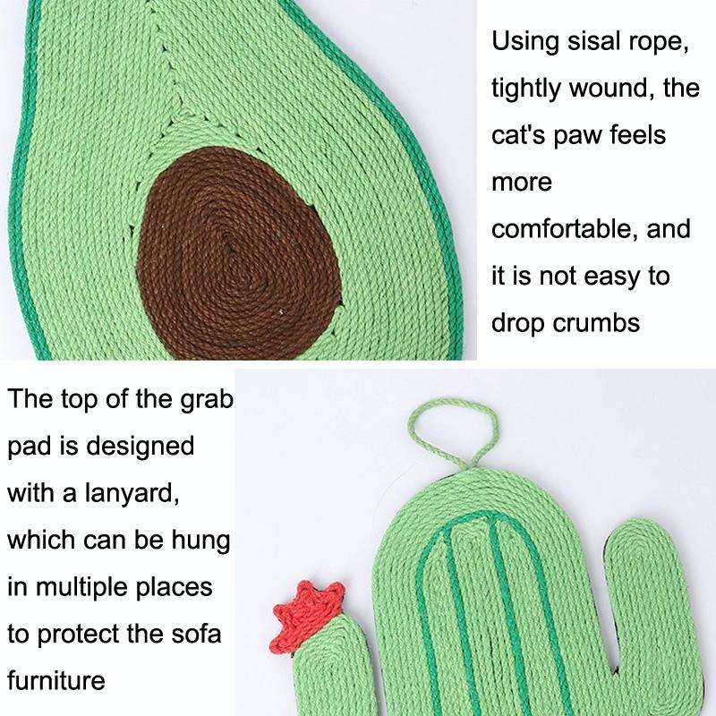 Non-slip and Moisture-proof Scratch Resistant Sisal Cat Scratch Pad(Small Fish)