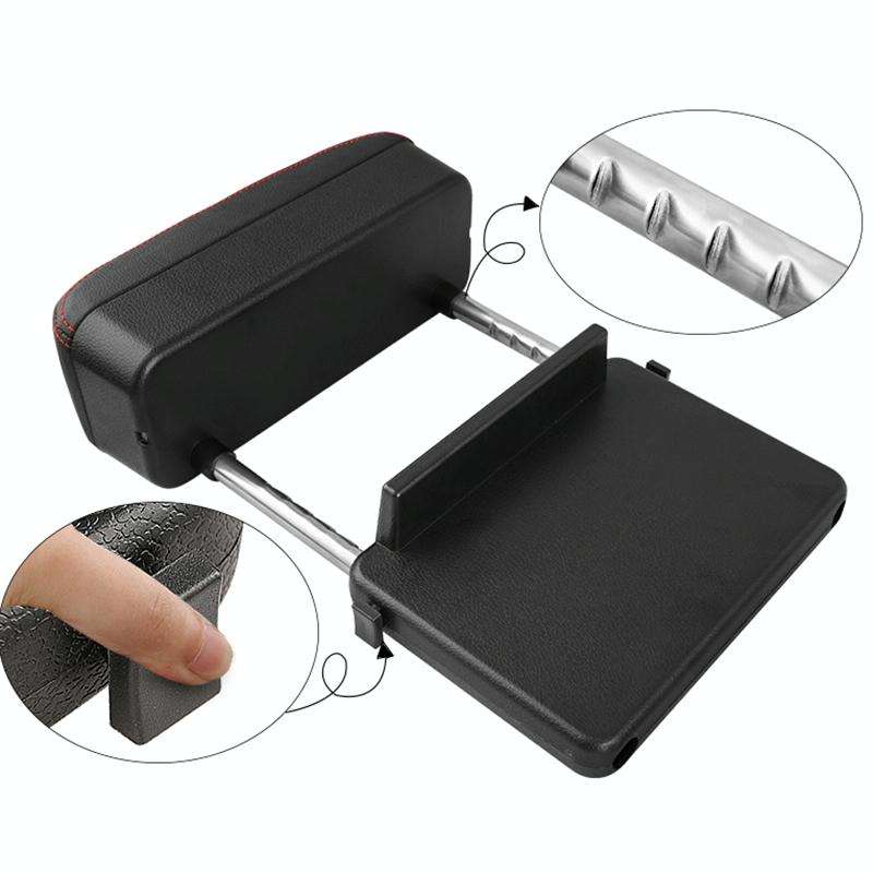 Universal Car PU Leather Wrapped Armrest Box Cushion Car Armrest Box Mat with Storage Box (Grey)