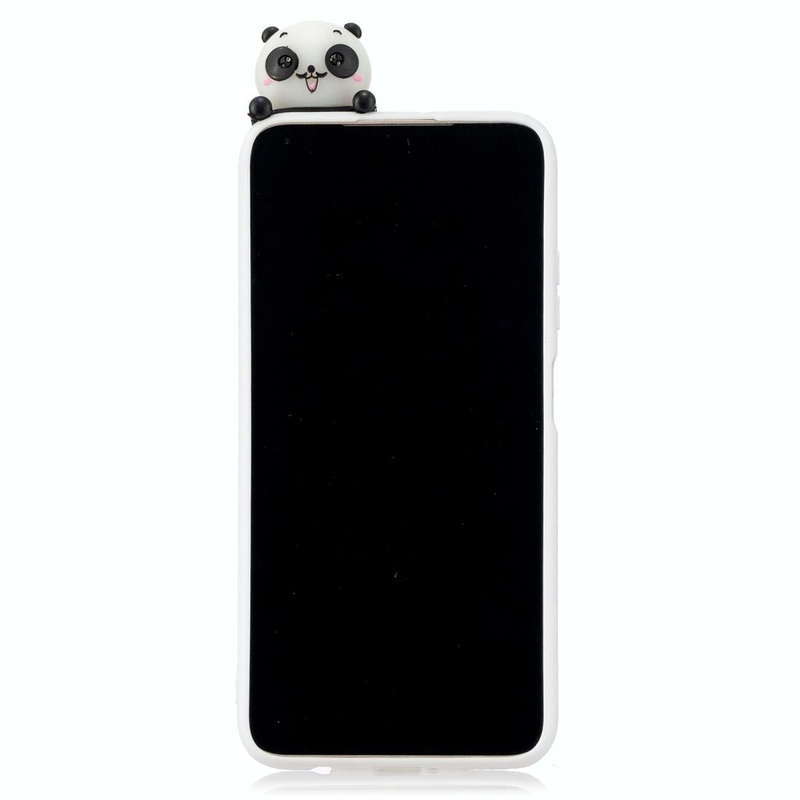 For Huawei P40 Lite Shockproof Colored Painted Lying Cartoon TPU Protective Case(Smiley Panda)
