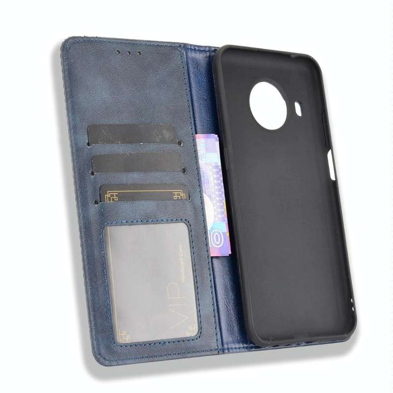 For Nokia X10 / X20 Magnetic Buckle Retro Crazy Horse Texture Horizontal Flip Leather Case with H...