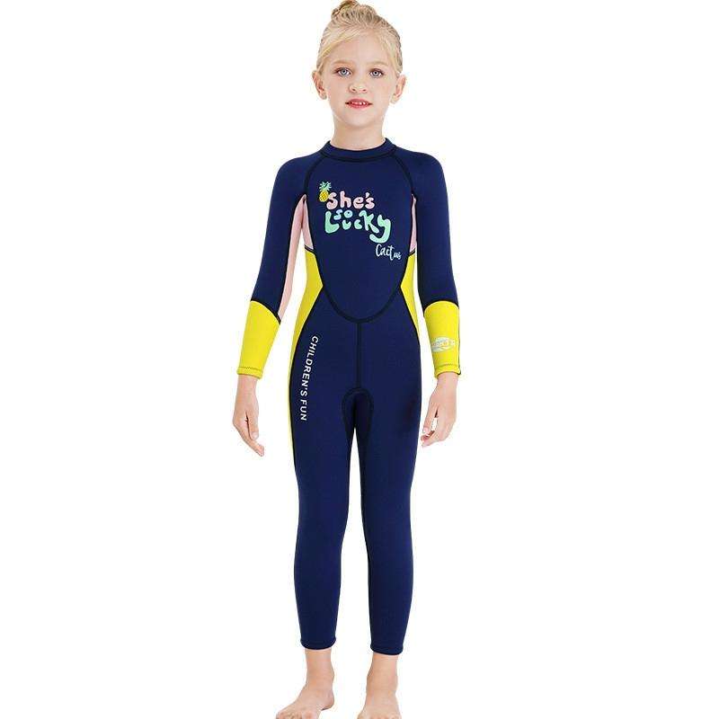 DIVE&SAIL Children Warm Swimsuit One-piece Wetsuit Long Sleeve Cold-proof Snorkeling Surfing Suit...