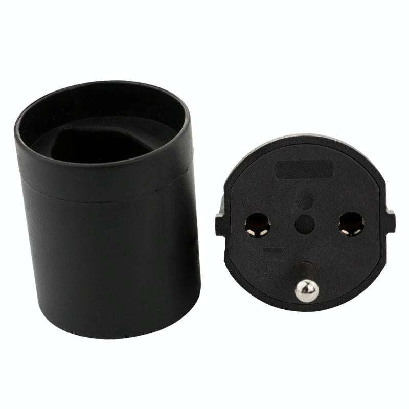 EU to Switzerland Convertible Plug With Ground Wire Travel Adaptor(Black)