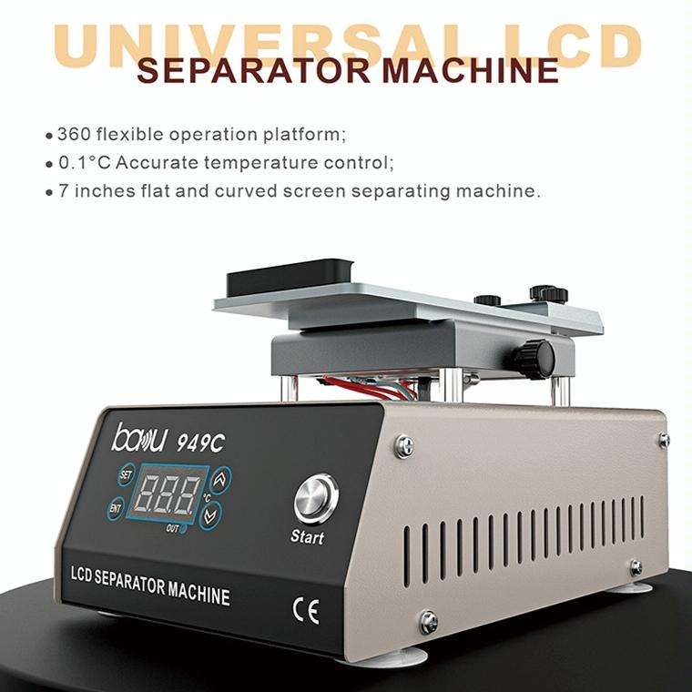 BAKU BA949C Heated 360-degree Rotating Fast LCD Screen Splitter(US Plug 110V)
