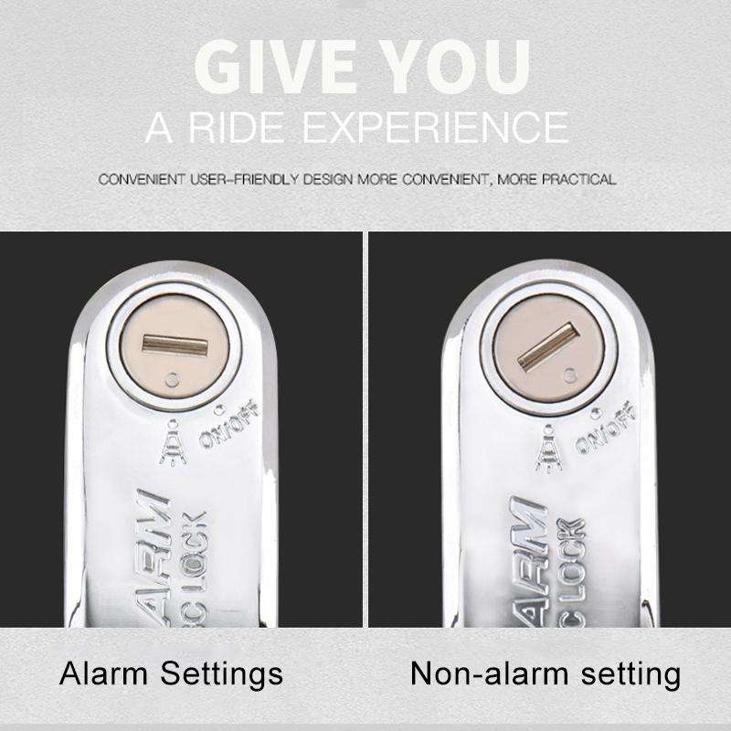 Motorcycles / Bicycle Anti-theft Lock Alarm Disc Brakes Lock with Cable and Bag (Black)